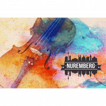 Abstraktes buntes Bild Geige Nuremberg Sticker